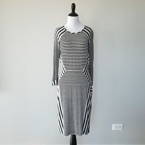 DVF black and white stripped dress